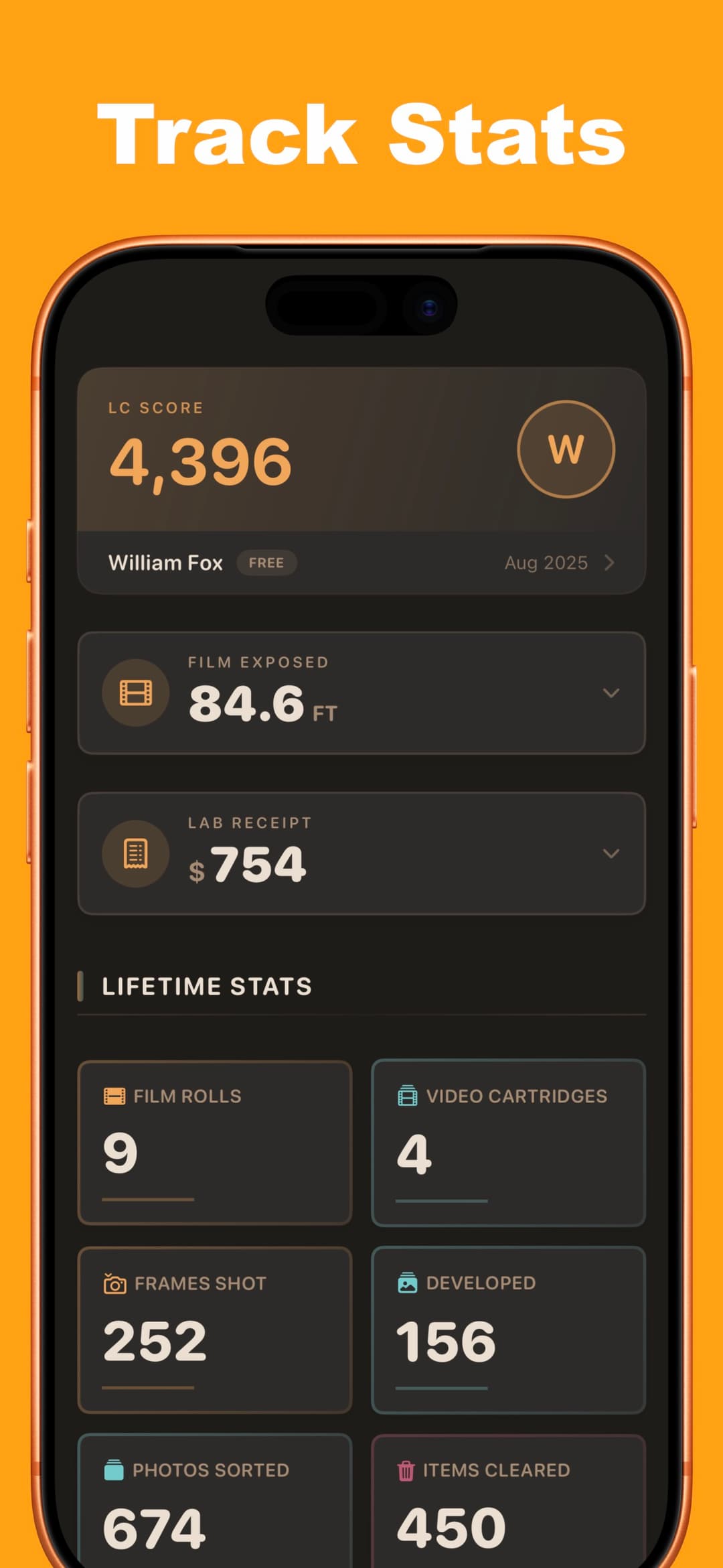 Track Your Progress screen